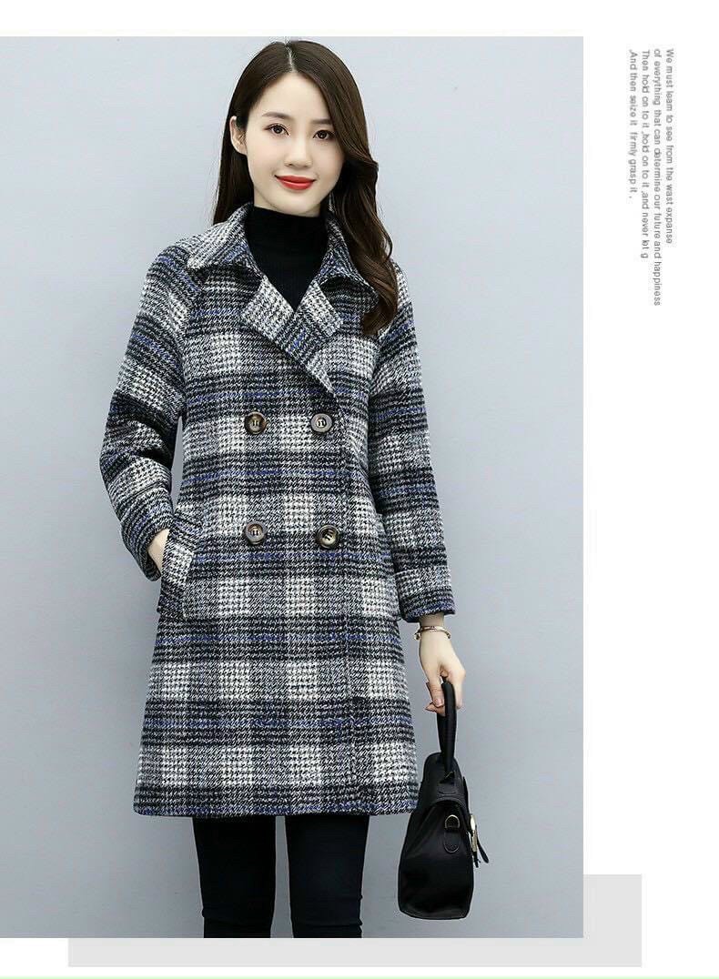 ÁO Khoác Dạ CAro Cao cấp - AOKHOAC48